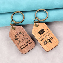 Custom Photo Wooden Keychain, Unique Gift For Graduation