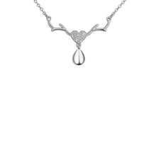 Deer Necklace, Wedding Gift, Bride Necklace, Dainty Initials Necklace