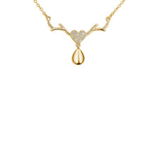 Deer Necklace, Wedding Gift, Bride Necklace, Dainty Initials Necklace