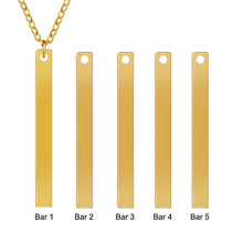 Dainty Vertical Custom Name Necklace Gold Bar Necklace Personalized Gift