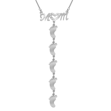 Custom Mother Necklace Engraved Footprint Necklace