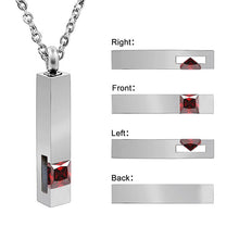 Custom Bar Ashes Necklace Cremation Urn Keepsake Pendant with Birthstone