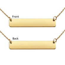 Engraved Necklace Bar Pendant Custom Name Necklace Gift for Mom Girl