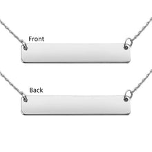 Engraved Necklace Bar Pendant Custom Name Necklace Gift for Mom Girl