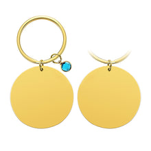 Disc Keychain with Birthstone Custom Photo Text Keyring for New Mom, Kid, Family