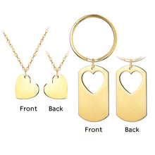 Personalized Couples Necklace Custom Couples Keychains Valentines' Day Gift