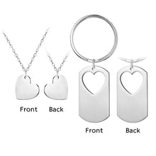 Personalized Couples Necklace Custom Couples Keychains Valentines' Day Gift