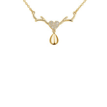 Deer Necklace, Wedding Gift, Bride Necklace, Dainty Initials Necklace