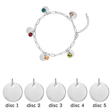 Disc Bracelet with Birthstone Custom Initial Name Bracelet for Mom Friend Family