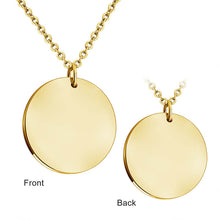 Disc Gold Necklace, Engraved Actual Handwriting Necklace