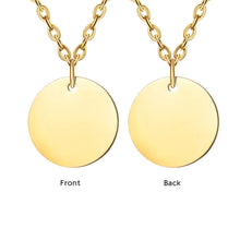 Disc Pendant Necklace Personalized Jewelry Engraved Photo Text Necklace Gift for Her