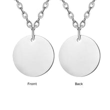 Disc Pendant Necklace Personalized Jewelry Engraved Photo Text Necklace Gift for Her