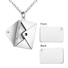 Envelope Shape Custom Necklace Engraved Photo Text Necklace Personalized Gift for Girlfriend Family Friend