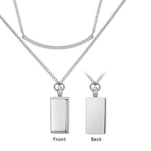 Small Rectangle Custom Necklace Personalized handwriting Anniversary Gift