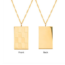 Personalized Square Photo and Text Pendant Necklace Custom Handwriting Jewelry Gift