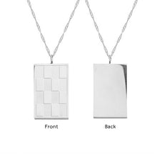 Custom Handwriting Necklace Personalized Square Photo and Text Pendant Jewelry Gift