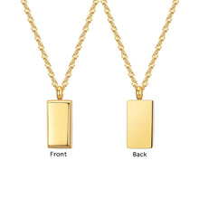 Small Rectangle Personalized handwriting Necklace Actual finger print Gift for mom