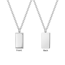 Small Rectangle Personalized handwriting Necklace Actual finger print Gift for mom