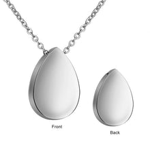 Water Drop Necklace, Engraved Actual Handwriting Necklace